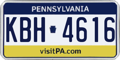 PA license plate KBH4616