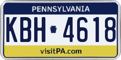 PA license plate KBH4618