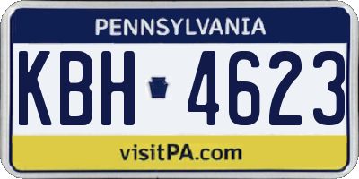 PA license plate KBH4623