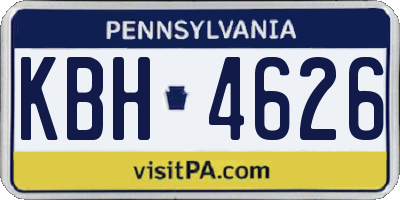 PA license plate KBH4626