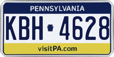 PA license plate KBH4628