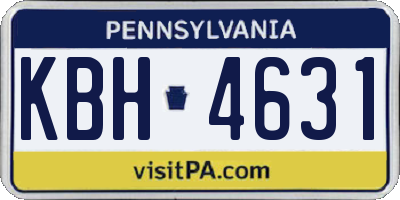 PA license plate KBH4631