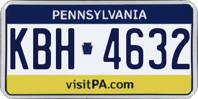 PA license plate KBH4632