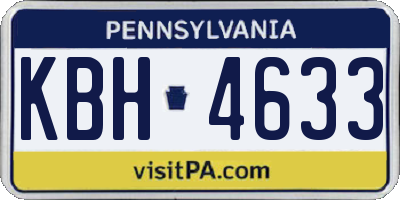 PA license plate KBH4633