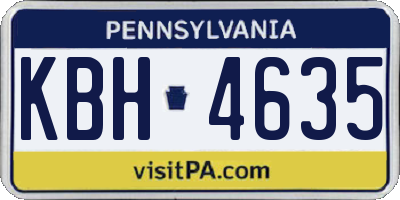 PA license plate KBH4635