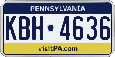 PA license plate KBH4636