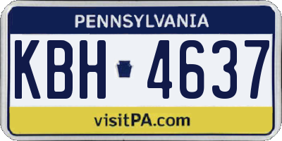 PA license plate KBH4637