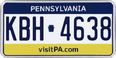 PA license plate KBH4638