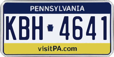 PA license plate KBH4641