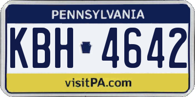 PA license plate KBH4642