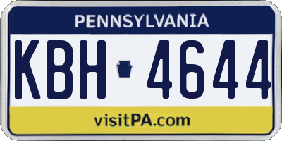 PA license plate KBH4644