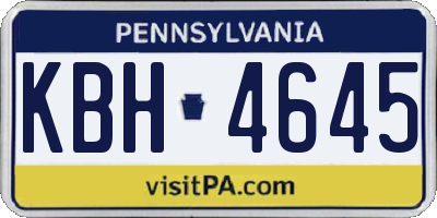 PA license plate KBH4645