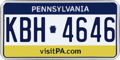 PA license plate KBH4646