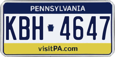 PA license plate KBH4647