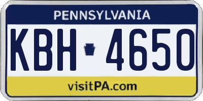 PA license plate KBH4650