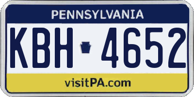 PA license plate KBH4652