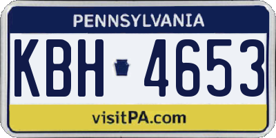 PA license plate KBH4653