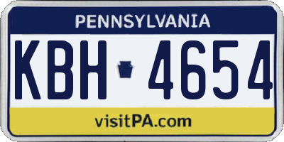 PA license plate KBH4654