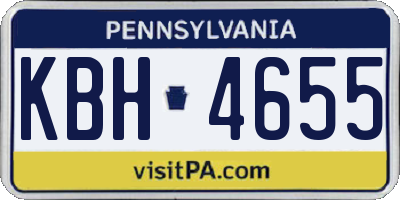 PA license plate KBH4655