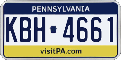 PA license plate KBH4661