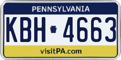 PA license plate KBH4663