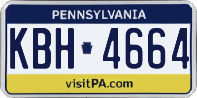 PA license plate KBH4664