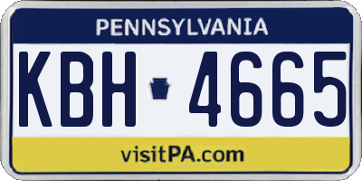 PA license plate KBH4665