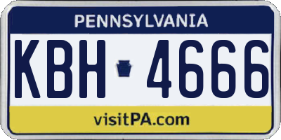 PA license plate KBH4666