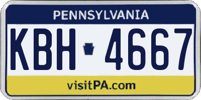 PA license plate KBH4667