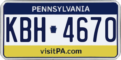 PA license plate KBH4670