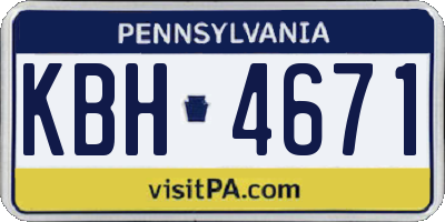 PA license plate KBH4671