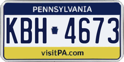 PA license plate KBH4673
