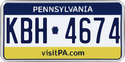 PA license plate KBH4674