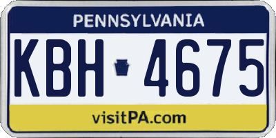 PA license plate KBH4675