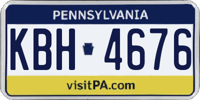 PA license plate KBH4676
