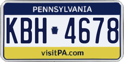 PA license plate KBH4678