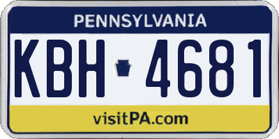 PA license plate KBH4681