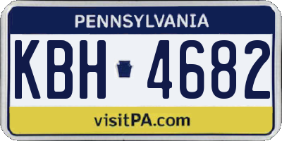 PA license plate KBH4682