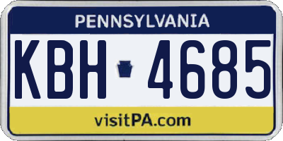 PA license plate KBH4685