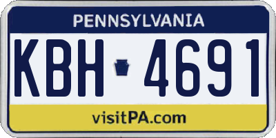 PA license plate KBH4691