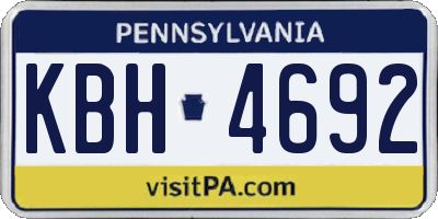 PA license plate KBH4692