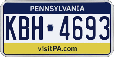 PA license plate KBH4693
