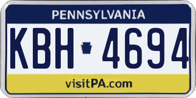 PA license plate KBH4694