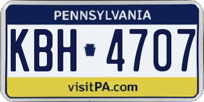 PA license plate KBH4707