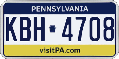 PA license plate KBH4708