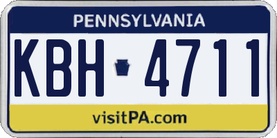 PA license plate KBH4711