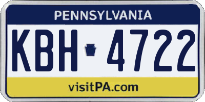 PA license plate KBH4722