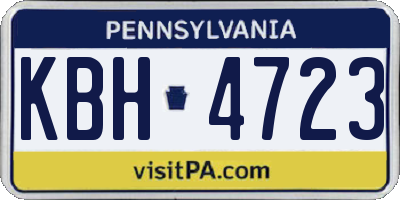 PA license plate KBH4723
