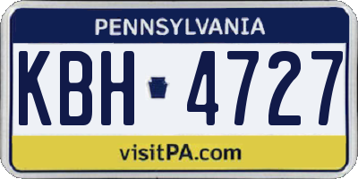 PA license plate KBH4727