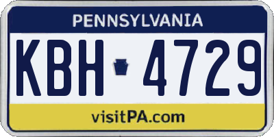 PA license plate KBH4729